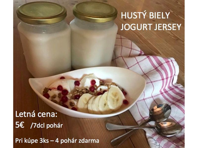 Domáci hustý biely jogurt z mlieka Jersej s rozvozom