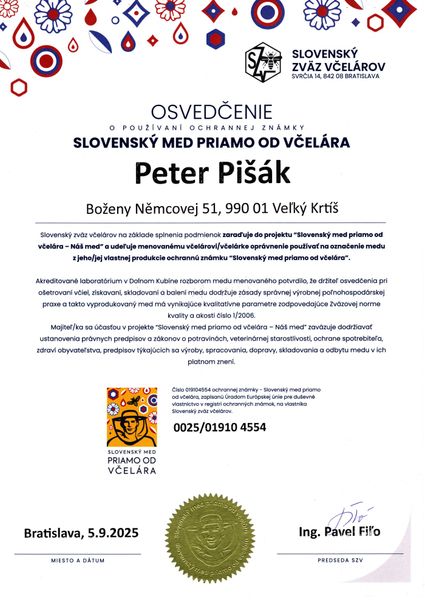 Letny kvetový včelí med priamo od včelára